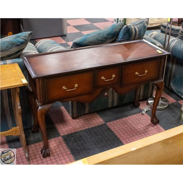 BALL AND CLAW STYLE 3 DRAWER CONSOLE TABLE