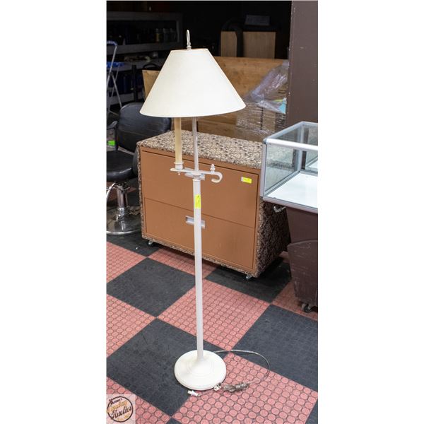 TALL WHITE CANDLE STICK FLOOR LAMP H-61"