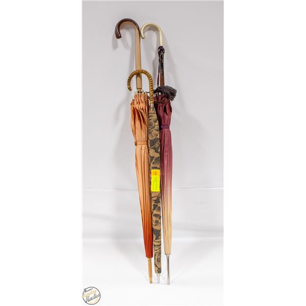 3 VINTAGE UMBRELLAS