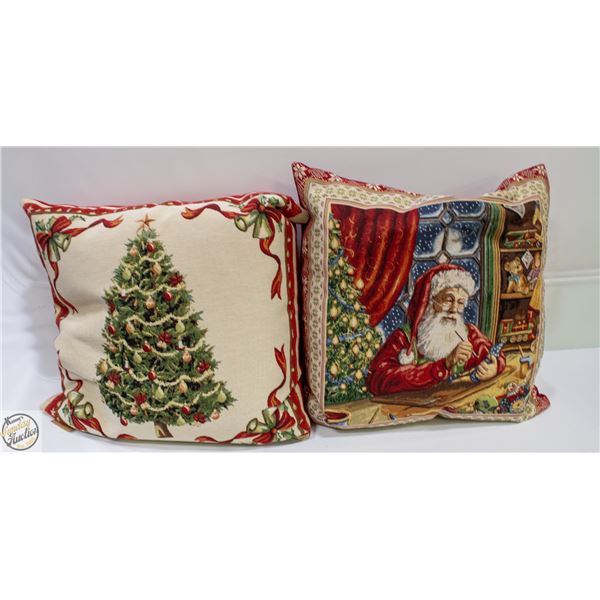 TAPESTRY CHRISTMAS PILLOWS/DOWN FILLED- 22 X 22