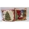 Image 1 : TAPESTRY CHRISTMAS PILLOWS/DOWN FILLED- 22 X 22