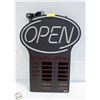 Image 1 : NEWON OPEN/HOURS SIGN TESTED WORKING 15" HIGH