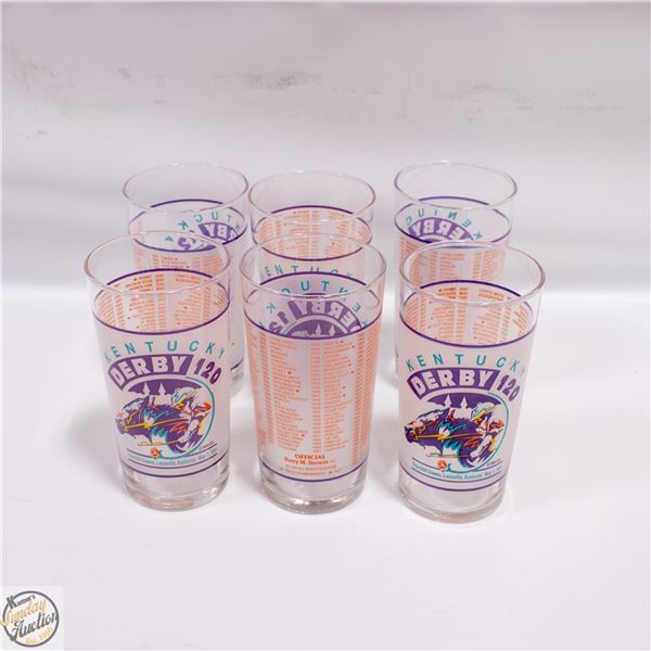 6 VINTAGE 1993 120TH KENTUCKY DERBY BEER GLASSES