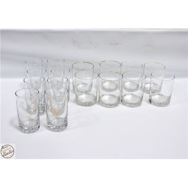 2 SETS OF BAR GLASSES