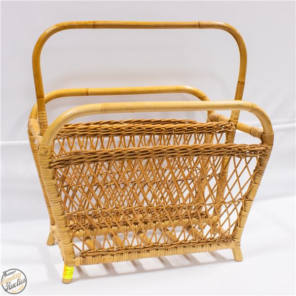 DOUBLE SIDED WICKER STORAGE BASKET