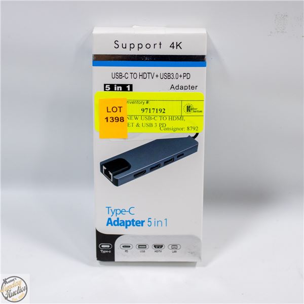 BRAND NEW USB-C TO HDMI, ETHERNET & USB 3 PD