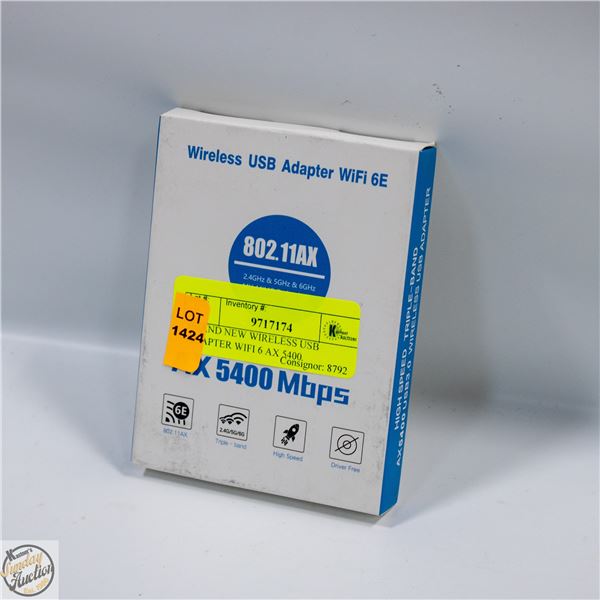 BRAND NEW WIRELESS USB ADAPTER WIFI 6 AX 5400