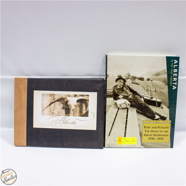 2 BOOKS OF ALBERTA HISTORY AND PICTURES ETC