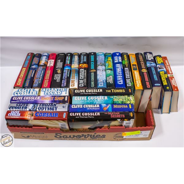 FLAT OF CLIVE CUSSLER NOVELS ALL HARDCOVER
