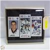 Image 1 : 3 EDMONTON OILERS FRAMED SIGNED CARDS NO COA