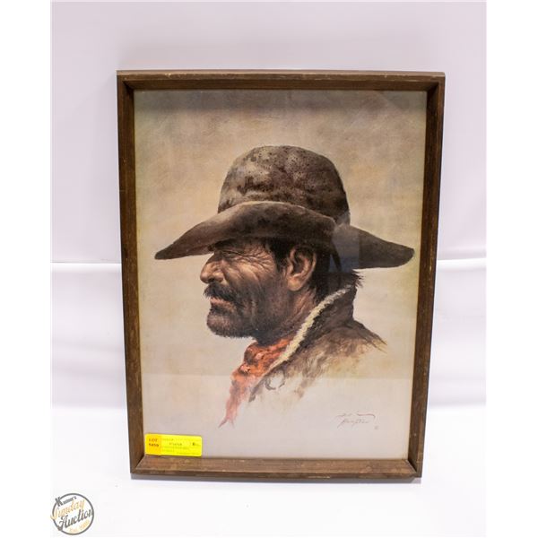 VINTAGE 1974 SIGNED BILL HAMPTON PRINT