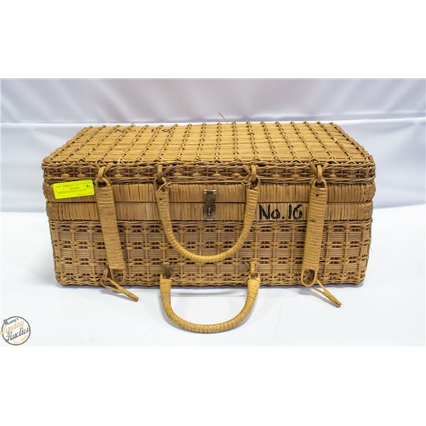 VINTAGE WICKER SUITCASE