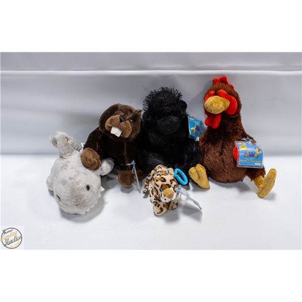 BAG OF NEW WEBKINZ STUFFED ANIMALS