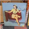 Image 1 : ESTATE VINTAGE LARGE ORIGINAL CANVAS