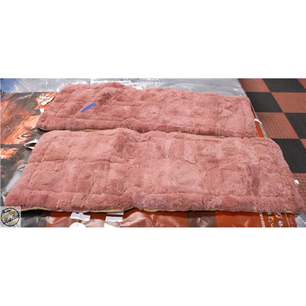 LOT OF 2 DARK RED SHERPA STYLE SEAT COVERS