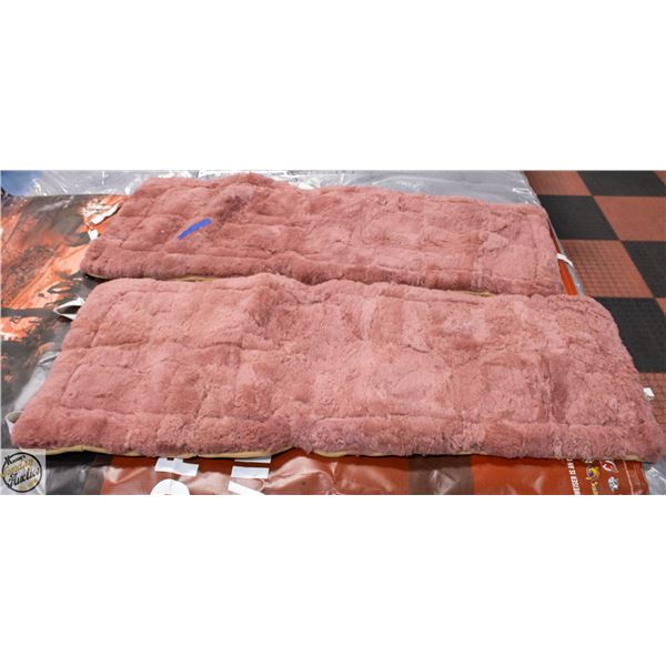 LOT OF 2 DARK RED SHERPA STYLE SEAT COVERS