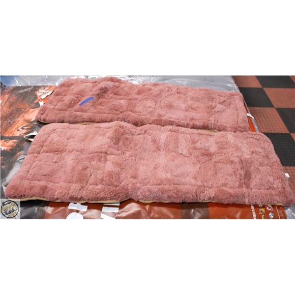LOT OF 2 DARK RED SHERPA STYLE SEAT COVERS