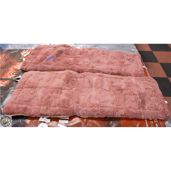 LOT OF 2 DARK RED SHERPA STYLE SEAT COVERS