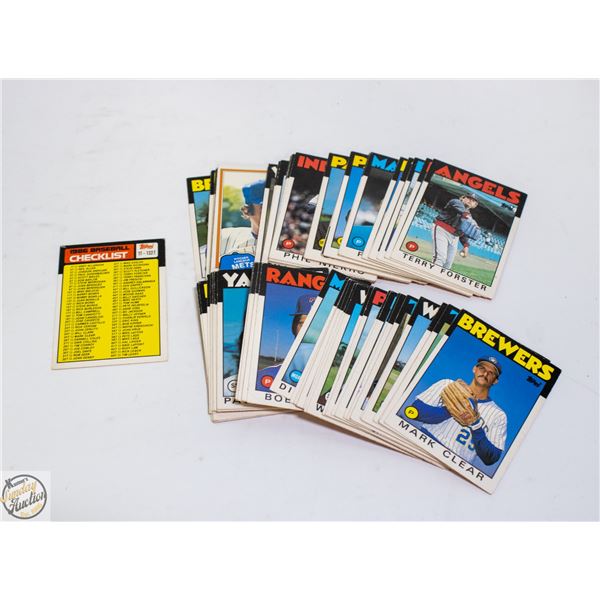 BAG OF 1986 TOPPS BASEBALL CARDS