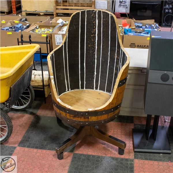 CUSTOM MADE BARREL CHAIR (NEEDS TO BE FINISHED &