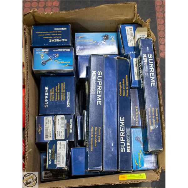BOX OF VARIOUS NEW IN BOX CAR PARTS