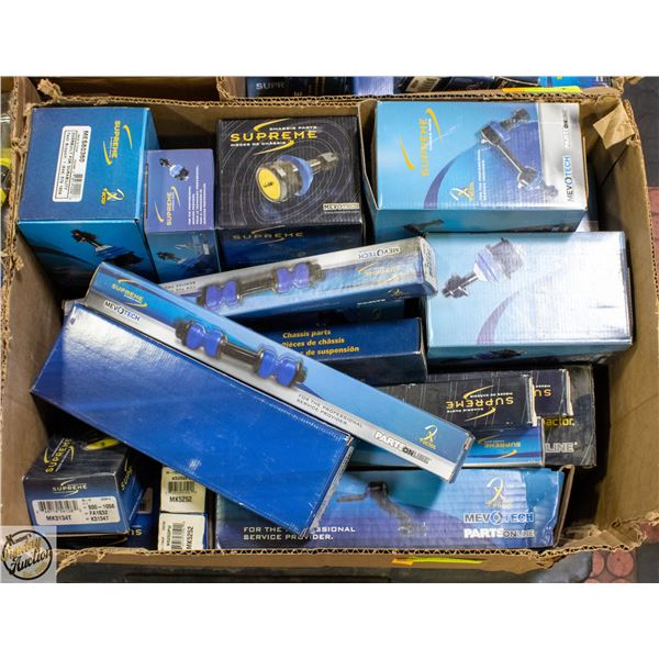 BOX OF VARIOUS NEW IN BOX CAR PARTS