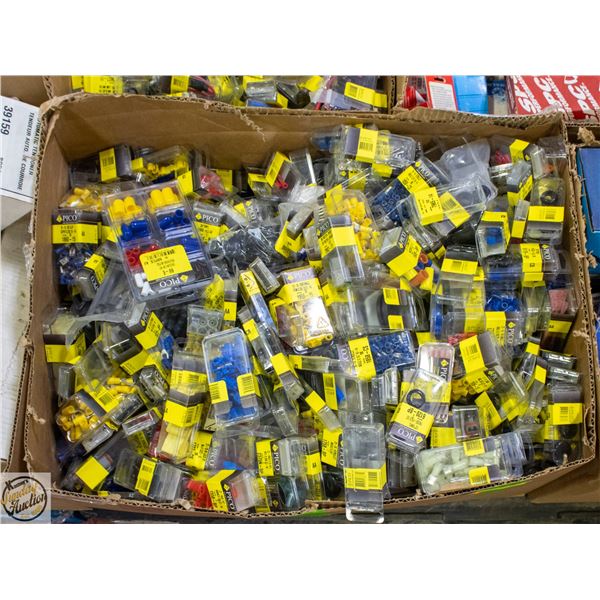 BOX OF CONNECTORS AND OTHER SMALL AUTO ACCESSORIES