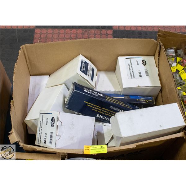 BOX OF VARIOUS NEW IN BOX CAR PARTS