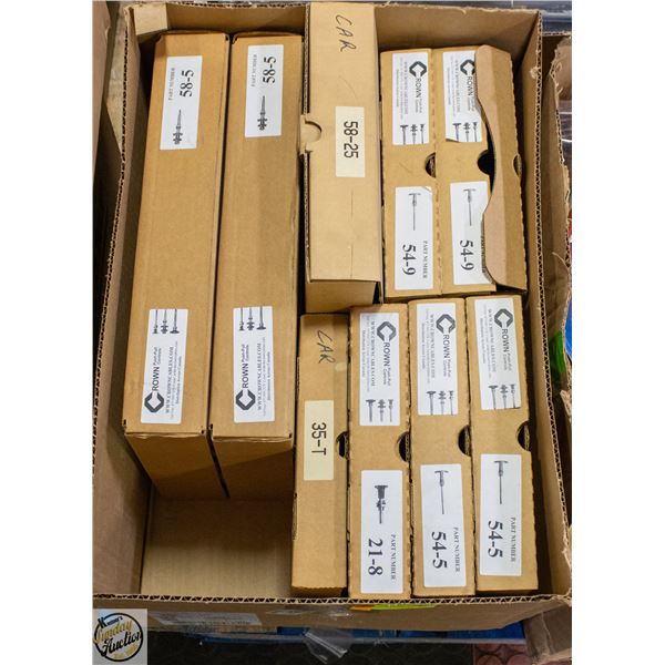 BOX OF CROWN CONTROLS AND OTHER AUTO ACCESSORIES