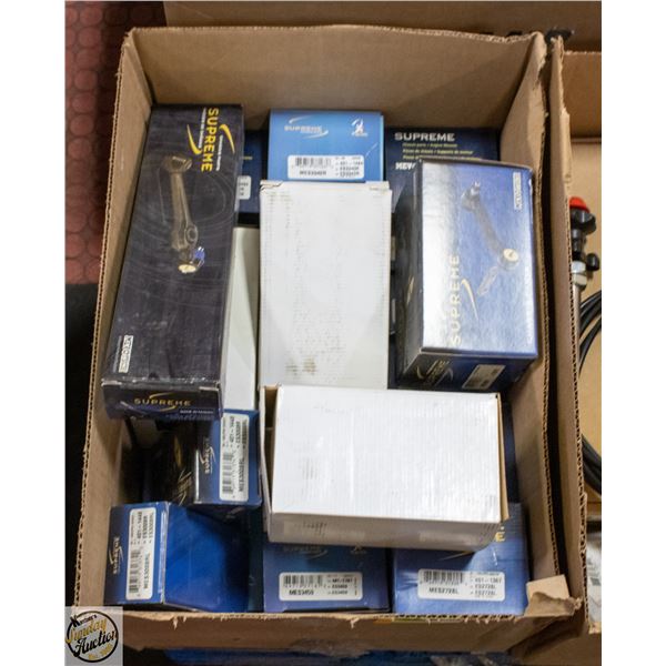 BOX OF VARIOUS NEW IN BOX CAR PARTS