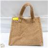 Image 1 : ESTATE BROWN FUZZY HANDLED TOTE BAG