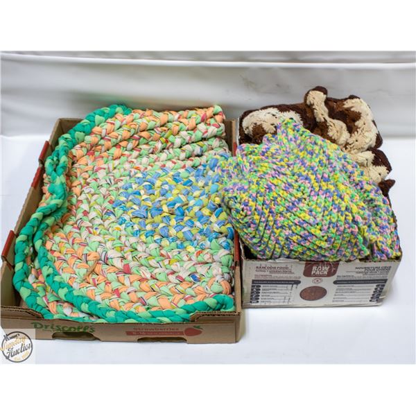 ESTATE HAND MADE BRAIDED RUG + 2 HANDMADE