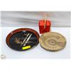 Image 1 : ESTATE ORIENTAL HANDLED SATIN BOX, TRAY +