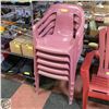 Image 1 : DECK CHAIR PLASTIC SALMON COLOR SET OF 5