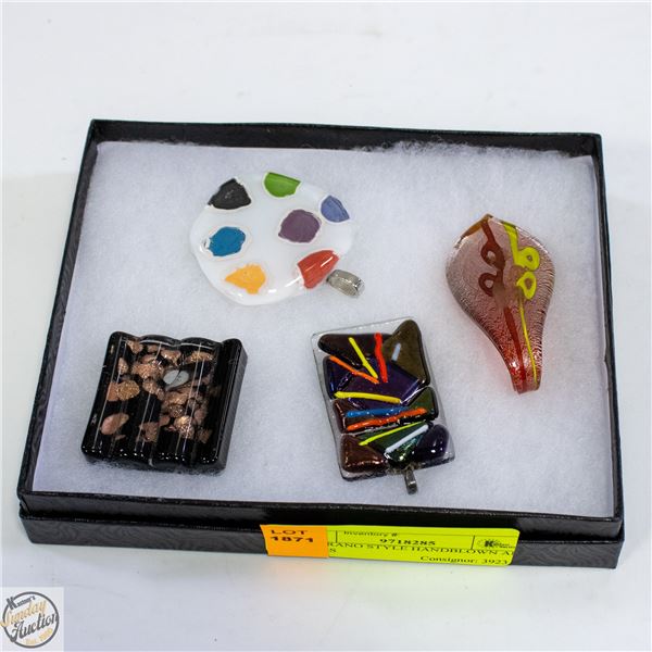 5 MURANO STYLE HANDBLOWN ART GLASS