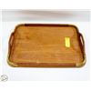 Image 1 : MCM TEAK TRAY WITH BRASS CORNERS