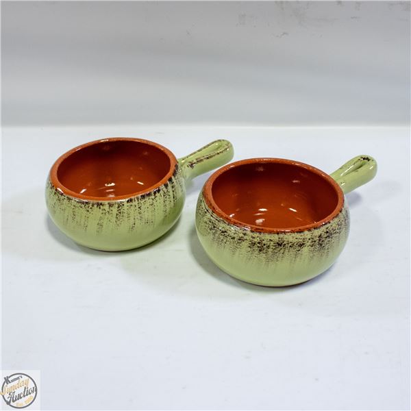 2 VTG. DE SILVA TERRACOTTA SOUP BOWLS ITALY