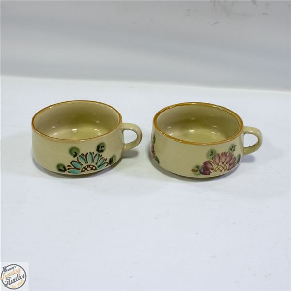 2 VTG. HAND PAINTED FLORAL FOLK ART