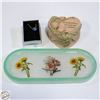 Image 1 : VTG. TULIP PORC. TB, FLORAL TRINK. DISH &