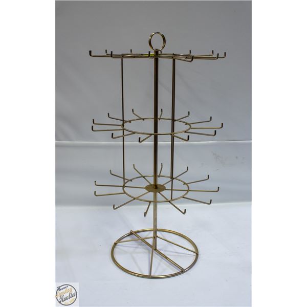 GOLD COLORED METAL ROTATING DISPLAY
