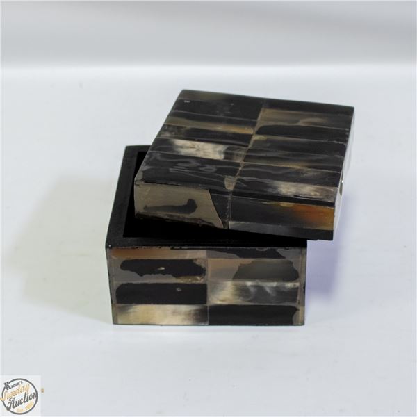 HORN INLAID STORAGE BOX