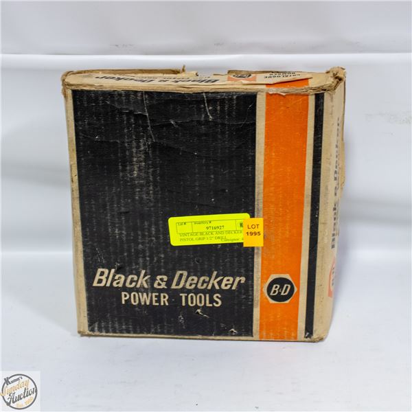 VINTAGE BLACK AND DECKER PISTOL GRIP 1/2" DRILL