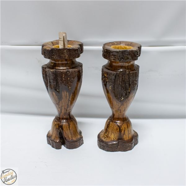 CHRYSANTHEMUM WOOD PAIR OF