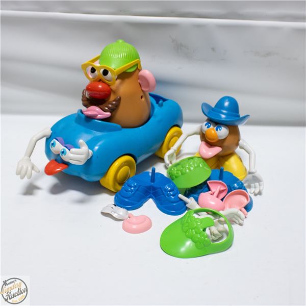1985 MR. POTATO HEAD WITH HIS BLUE 1985 CAR