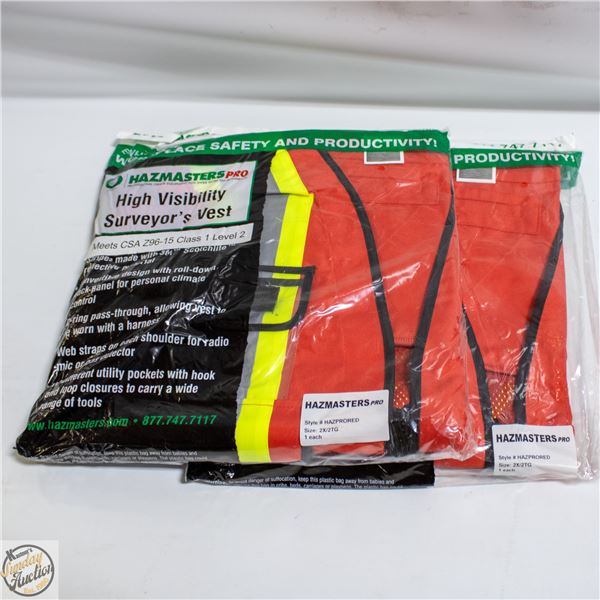 LOT OF 2 HAZMASTERS PRO SURVEYOR VESTS 2XL.