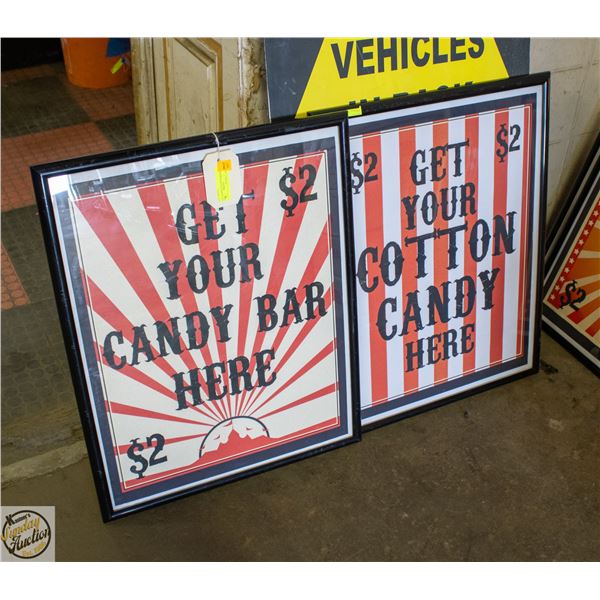 2 FRAMED FESTIVAL DISPLAY SIGNS