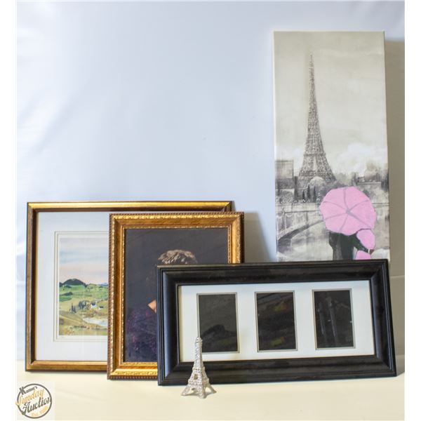 35” X 12” PARIS PICTURE & SPARKLE EIFFEL