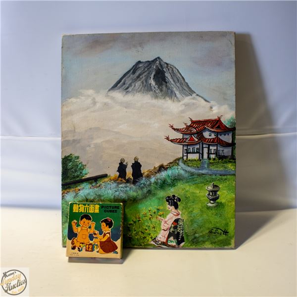 HAND PAINTED CANVAS ART WORK ORIENTAL