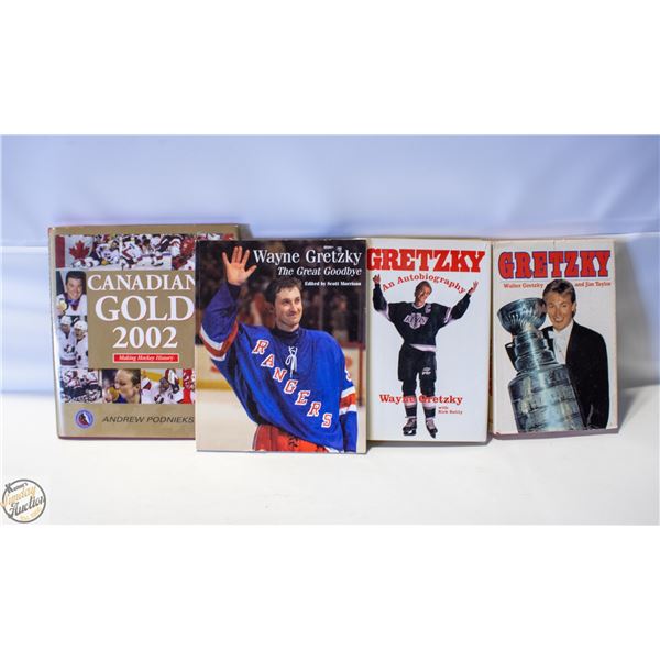 FLAT OF HARD COVER WAYNE GRETZKY BOOKS (1 IS SOFT-