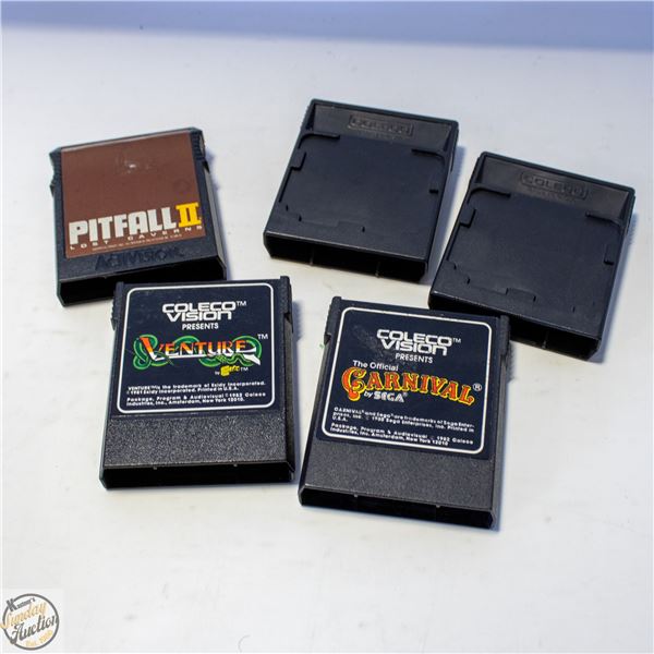 4 X COLECO + 1 ACTIVISION 1980S GAME CARTRIDGES